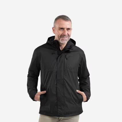 Men Full Zip Rain Jacket with Watertight Chest